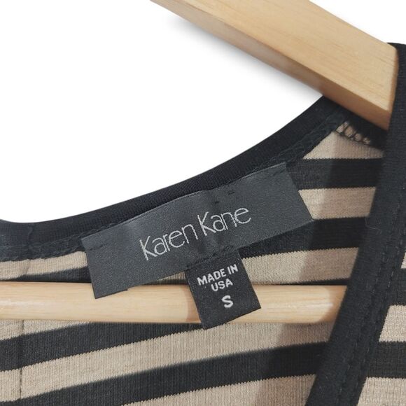 NEW Karen Kane Striped Handkerchief Peplum Hem Sleeveless Top Size Small - Picture 6 of 7